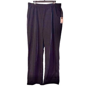 Good American XL Black Nylon Size 4 Track Pants Zip Ankles Drawstring Waist